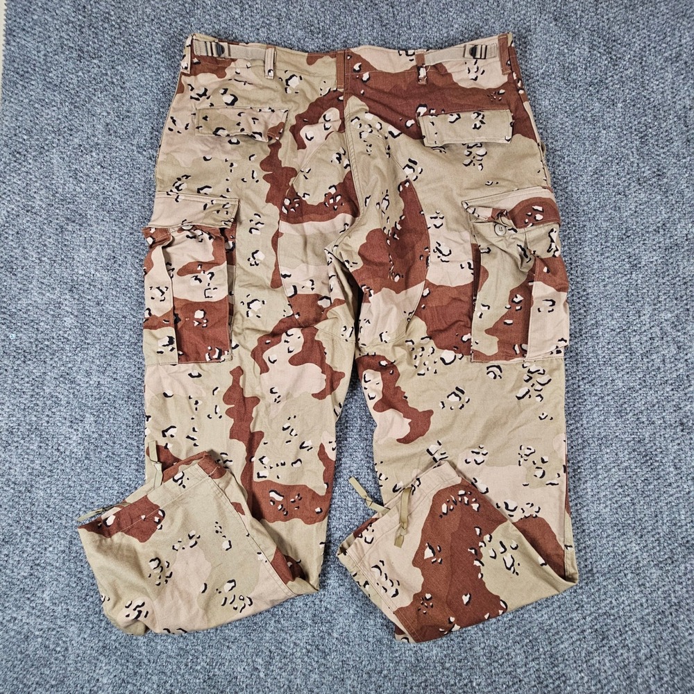 Vtg US Military Chocolate Chip Desert Camo Combat Cargo Pants Trousers XL 90's - Picture 9 of 9